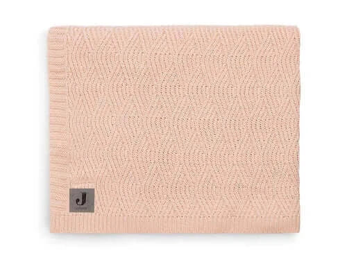 Blanket Cot 100x150cm River Knit - Pale Pink - Petitpyla
